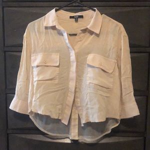 Sheer button down top